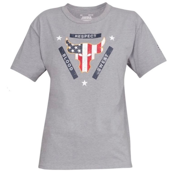 LAST ONE AVAILABLE! - Under Armour Project Rock Brahma Bull Flag T-Shirt Size XS - Picture 1 of 12